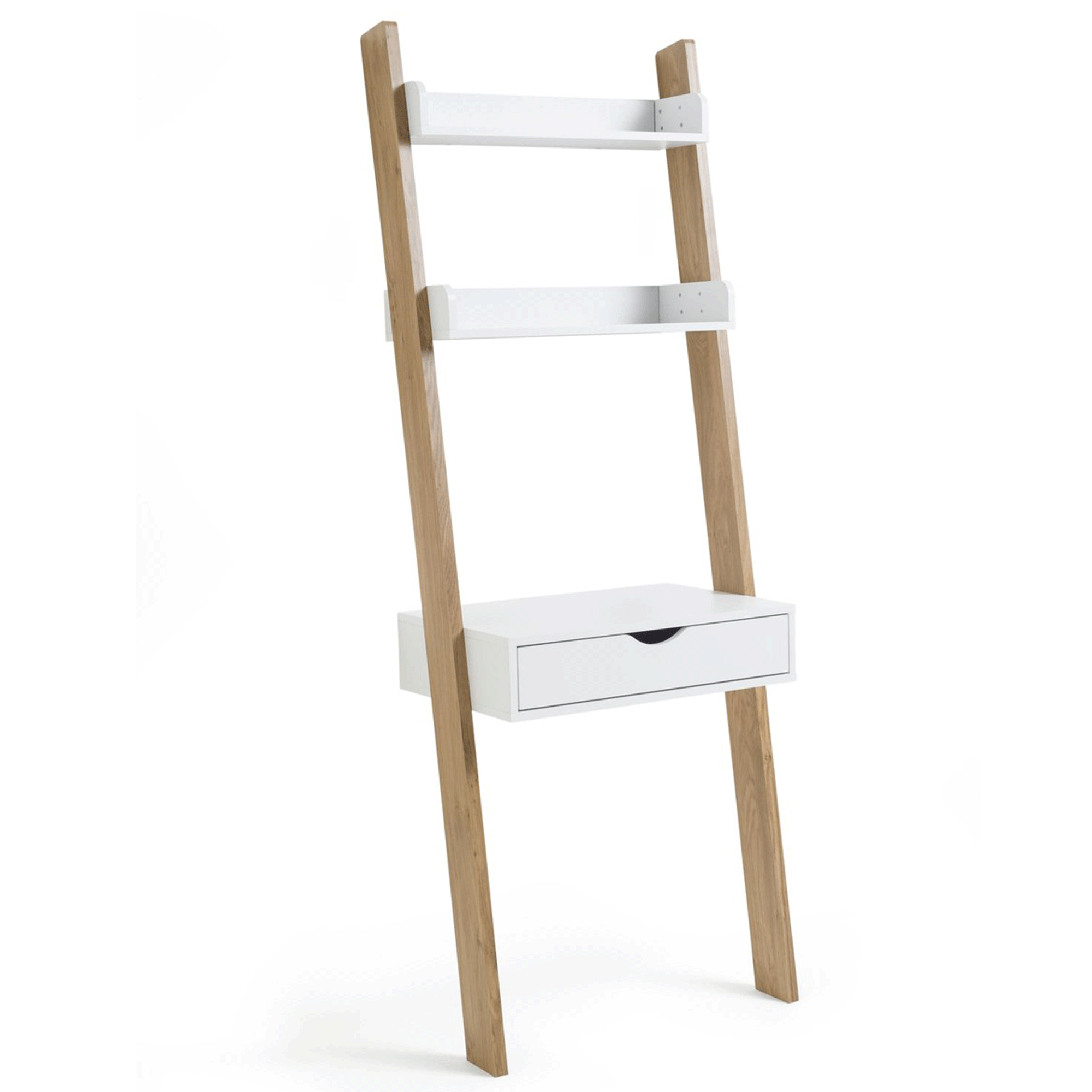 Ladder desk in white and wood