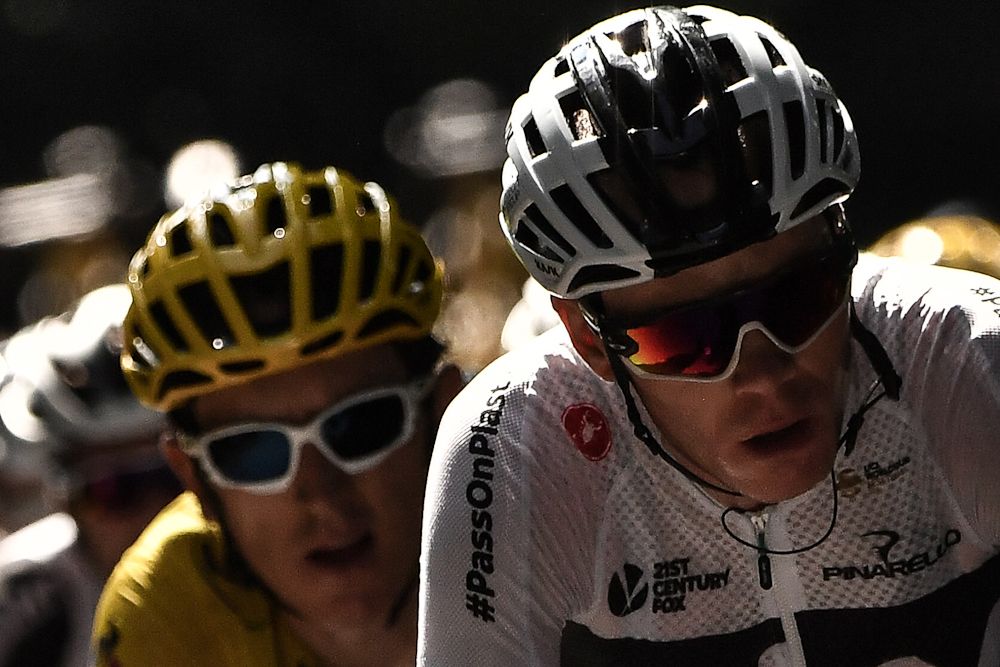 Chris Froome and Geraint Thomas are currently first and second overall.
