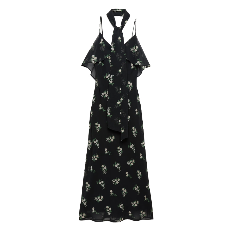 black floral M&amp;amp;S dress