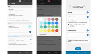 Screenshots showing Notification light / LED – aodNotify on Android