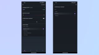 A compilation of screenshots showing the Swarm II app on Android