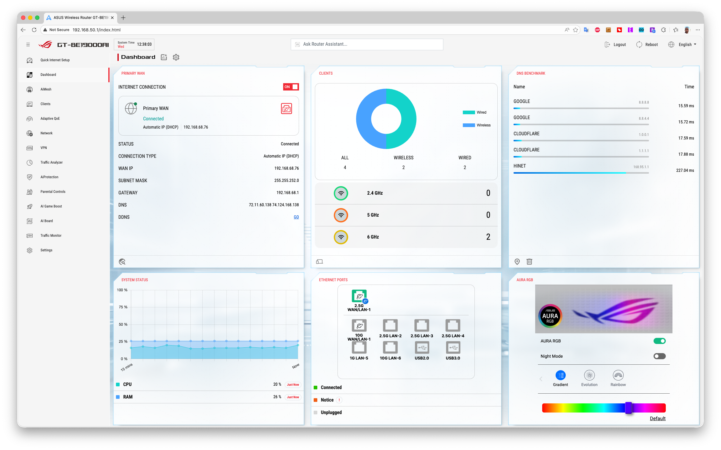 Asus ROG Rapture GT-BE19000Ai Wi-Fi 7