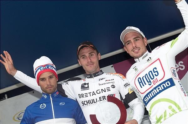 2012 Paris-Bourges podium (L-R): Nacer Bouhanni, Florian Vachon and John Degenkolb