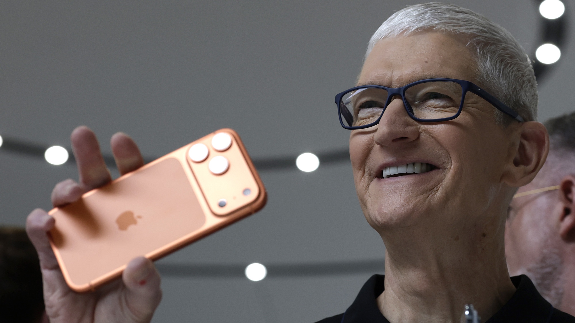Tim Cook with iPhone 17 Pro Max