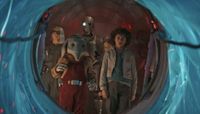 Three kIds, an alien, and a droid aboard a spaceship