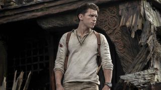 Tom Holland in a preview of what he looks like in Uncharted.