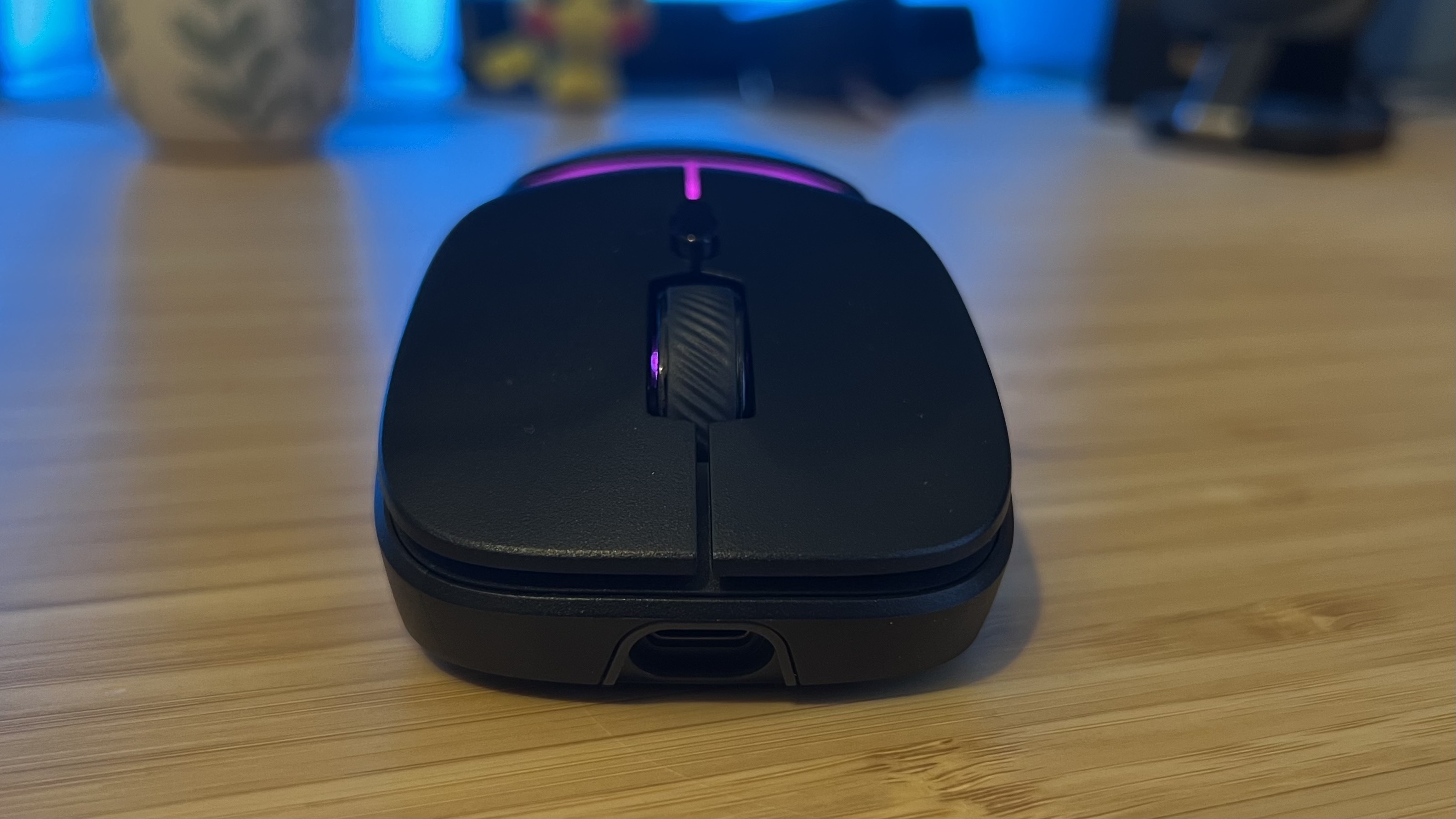 Front view of Glorious Model O 3 Wireless gaming mouse showing main clicks