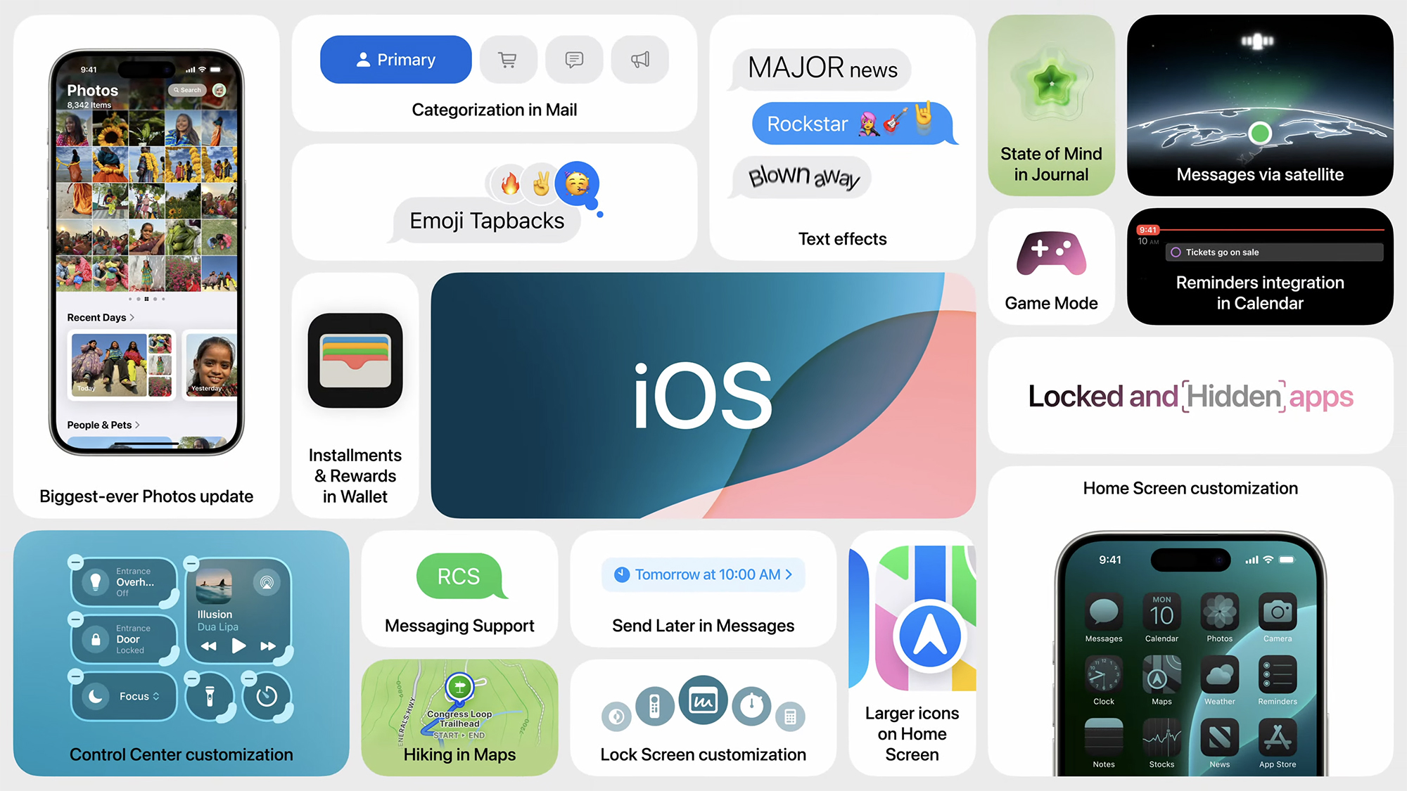 Présentation d'iOS 18