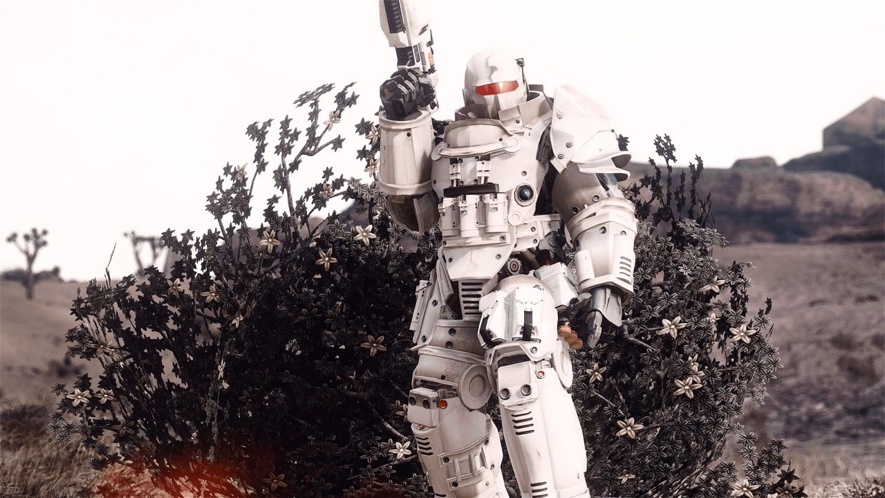 white synth power armor mod for Fallout 4