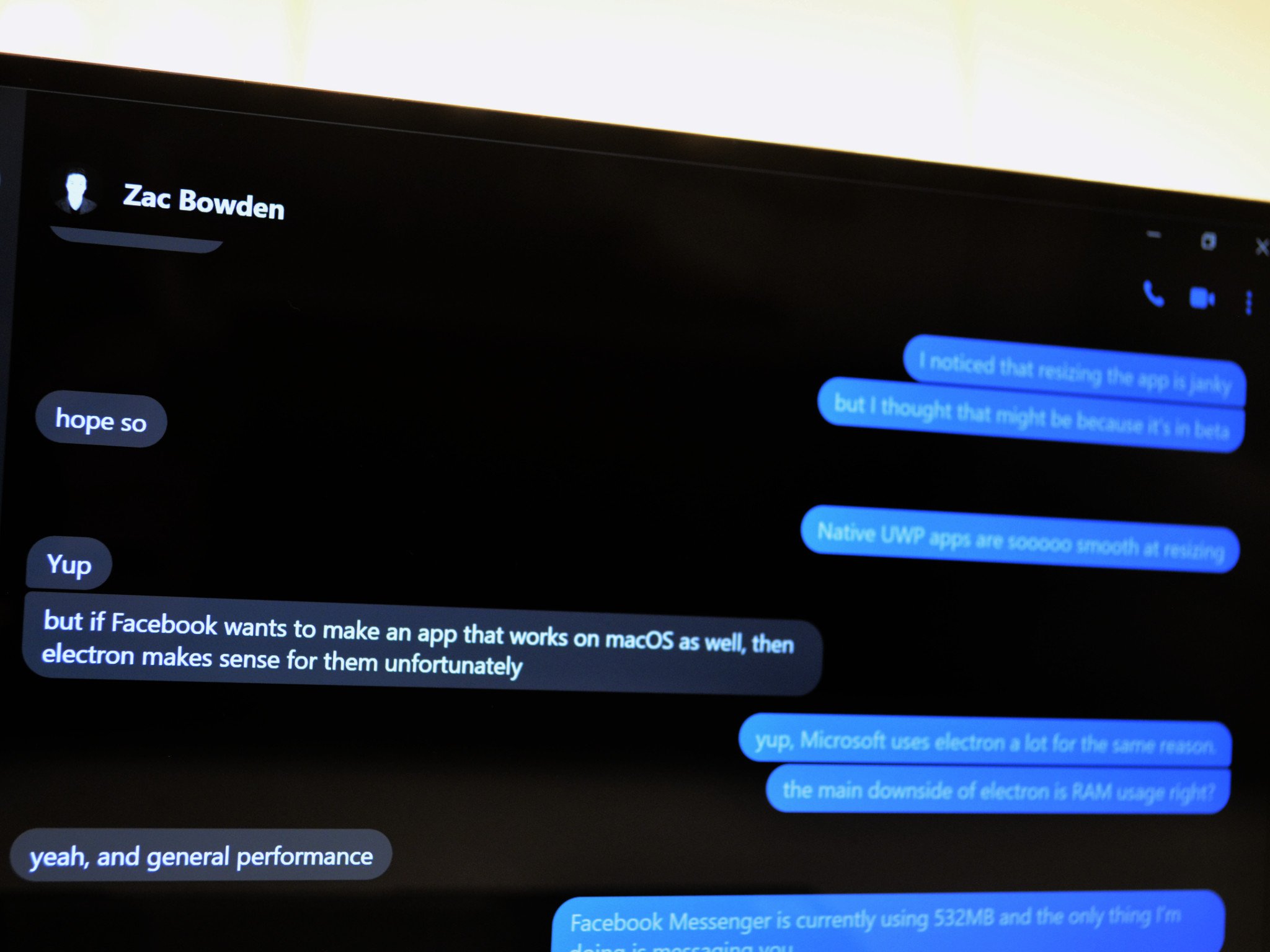 Working not window chat messenger Windows 10