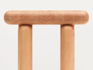 side view of wooden stool
