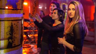 Shailene Woodley, Zoë Kravitz and Miles Teller in "Divergent."