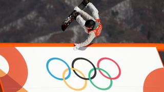 A snowboarder in the Winter Olympics