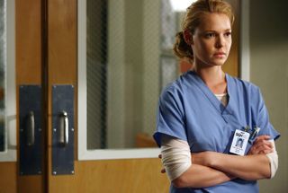Katherine Heigl as Dr. Izzie in Grey's Anatomy