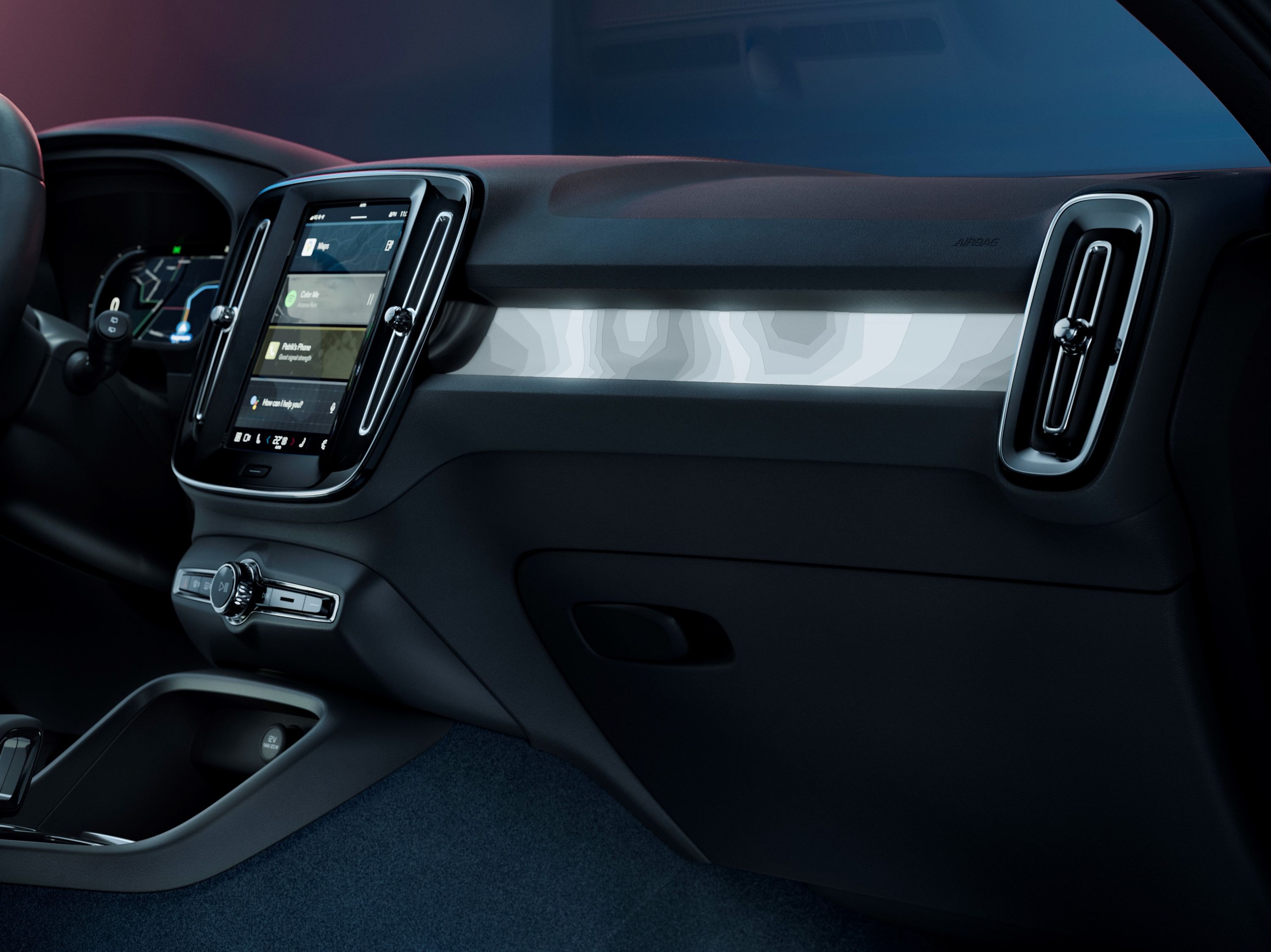 2022 Volvo C40 Recharge dash and infotainment system