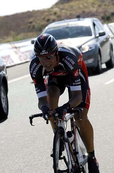 Oscar Pereiro (Caisse d'Epargne) in his home country but he didn't quite feel at home in the time trial today.