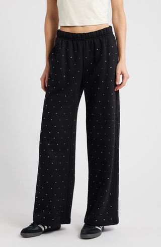 Crystal Wide Leg Sweatpants