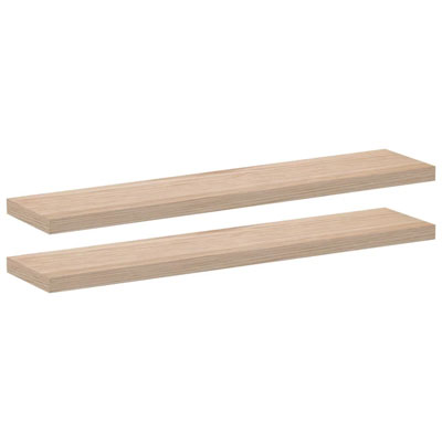 pale wood floating shelves