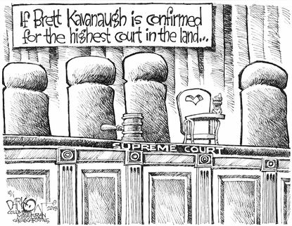 Political cartoon U.S. Brett Kavanaugh Supreme Court high chair