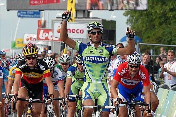 A jubilant Bennati celebrates his win