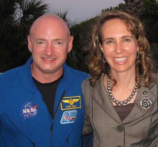 Congresswoman Gabrielle Giffords (right) with her husband, NASA astronaut Mark Kelly.