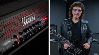 Laney Black Country Customs Tony Iommi TI100: Long-time Laney user Tony Iommi is pictured with his new signature amp, which is limited to 50 units worldwide to mark Black Sabbath's final show at Villa Park.