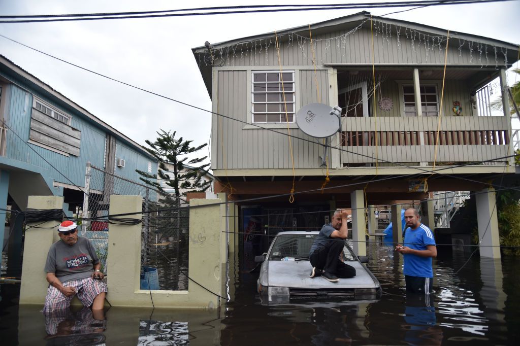 A flooded neighborhood in Puerto Rico. 