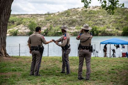 Texas state police at the Mexico border