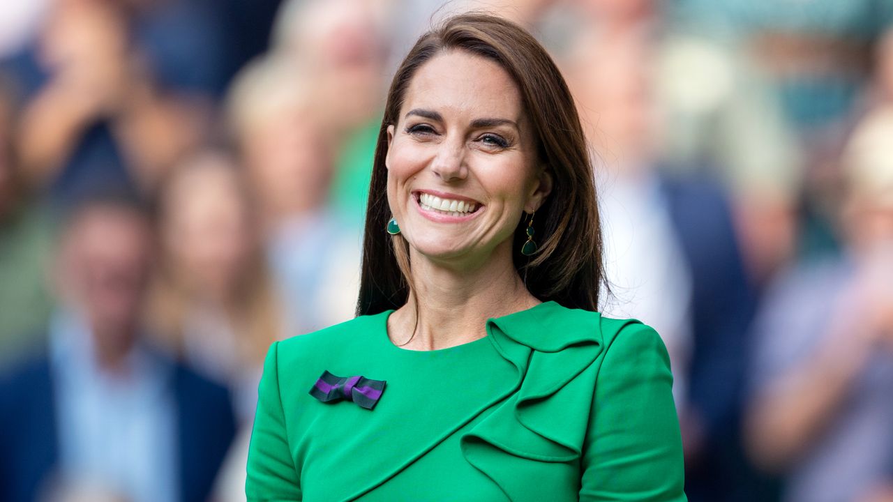 Catherine, Princess of Wales at the trophy presentation after the Gentlemen&#039;s Singles Final match on Centre Court of Wimbledon 2023