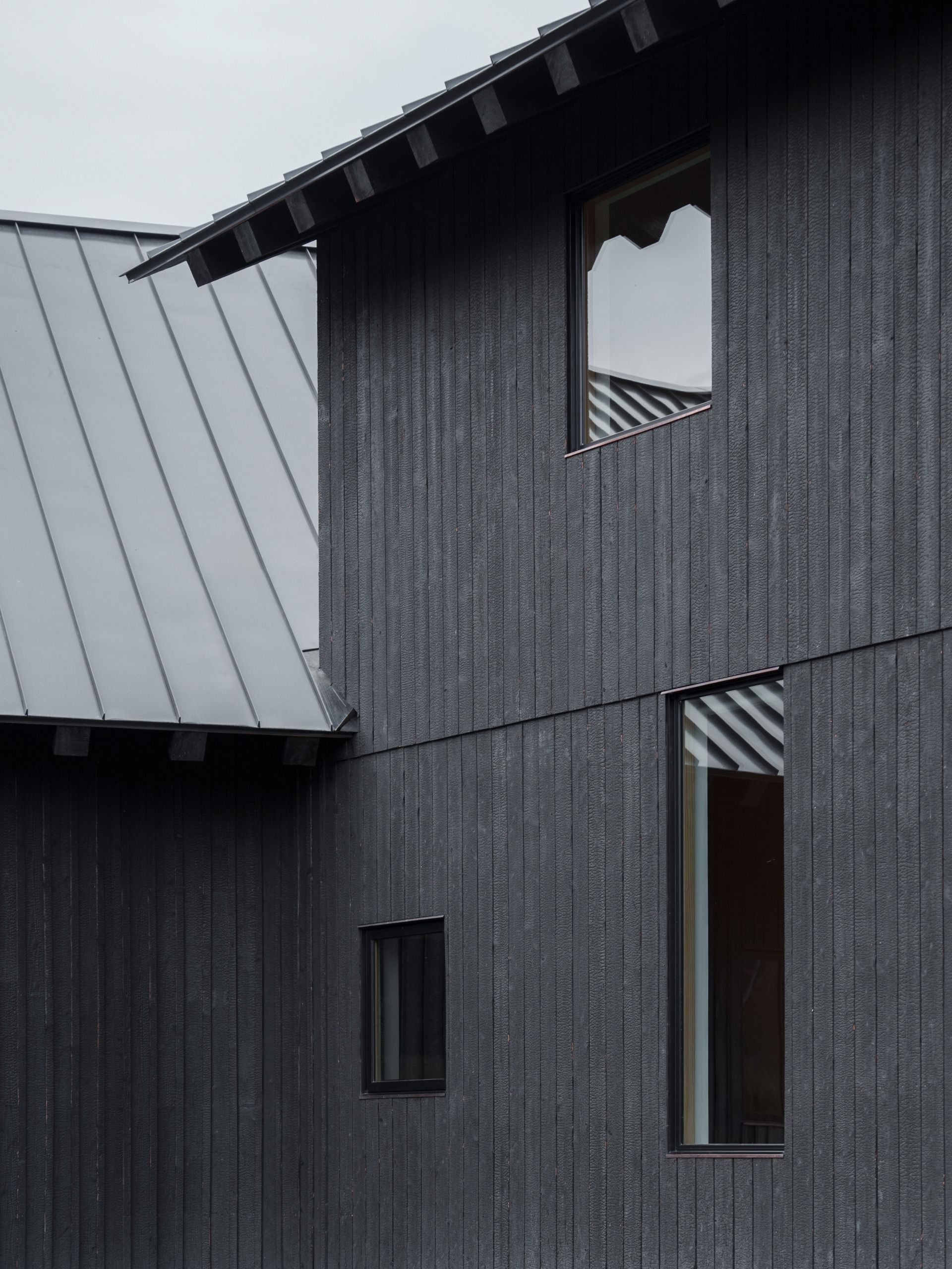 Details of the charred cedar facade