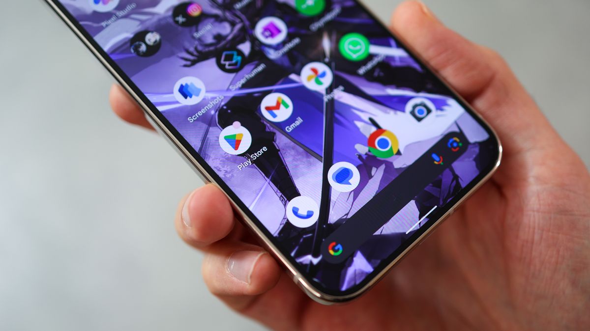 Google Pixel 9 Pro phone held in a hand