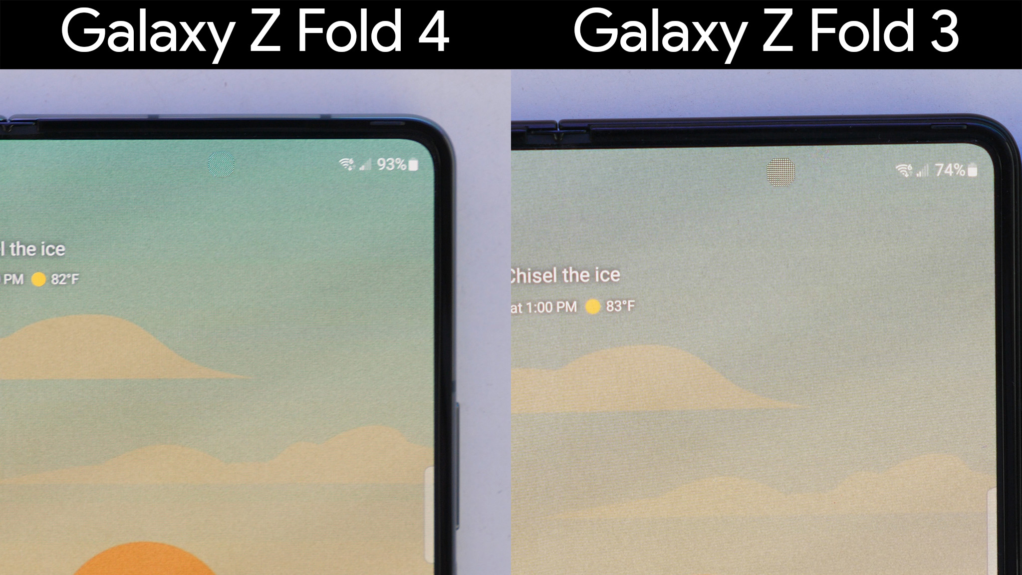 Comparing the under-display cameras on the Samsung Galaxy Z Fold 3 and Z Fold 4