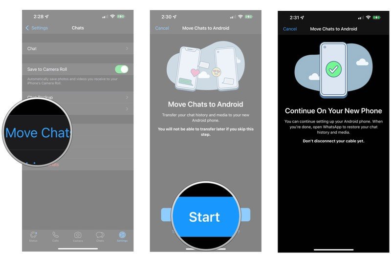 Move WhatsApp iOS to Android