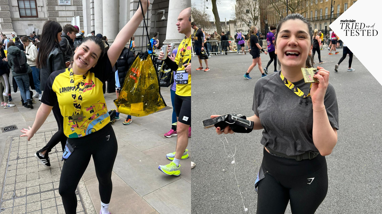 Mindful running: Sofia standing with her medal for the half marathon