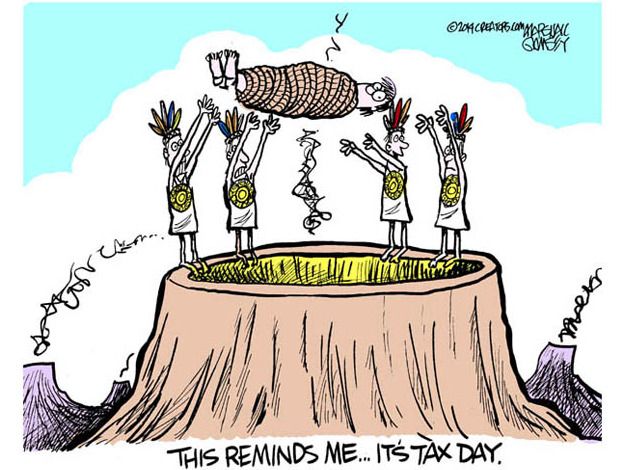 Editorial cartoon tax day