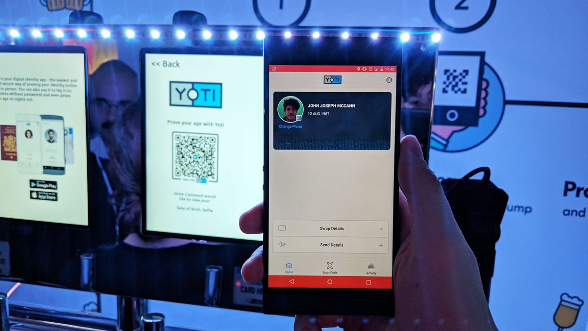 The Yoti app will then share your date of birth so you can pour a beer