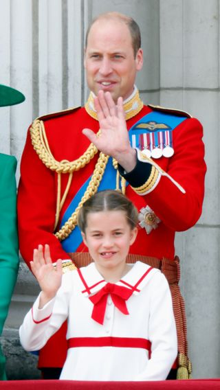 Prince William and Princess Charlotte at Trooping the Colour in 2023