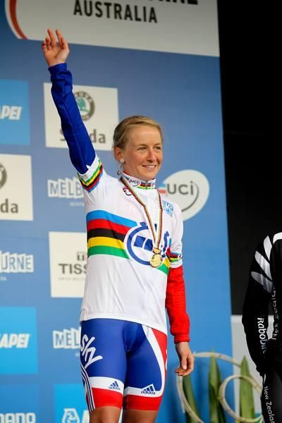 Emma Pooley is the first British woman to win a time trial world championship.