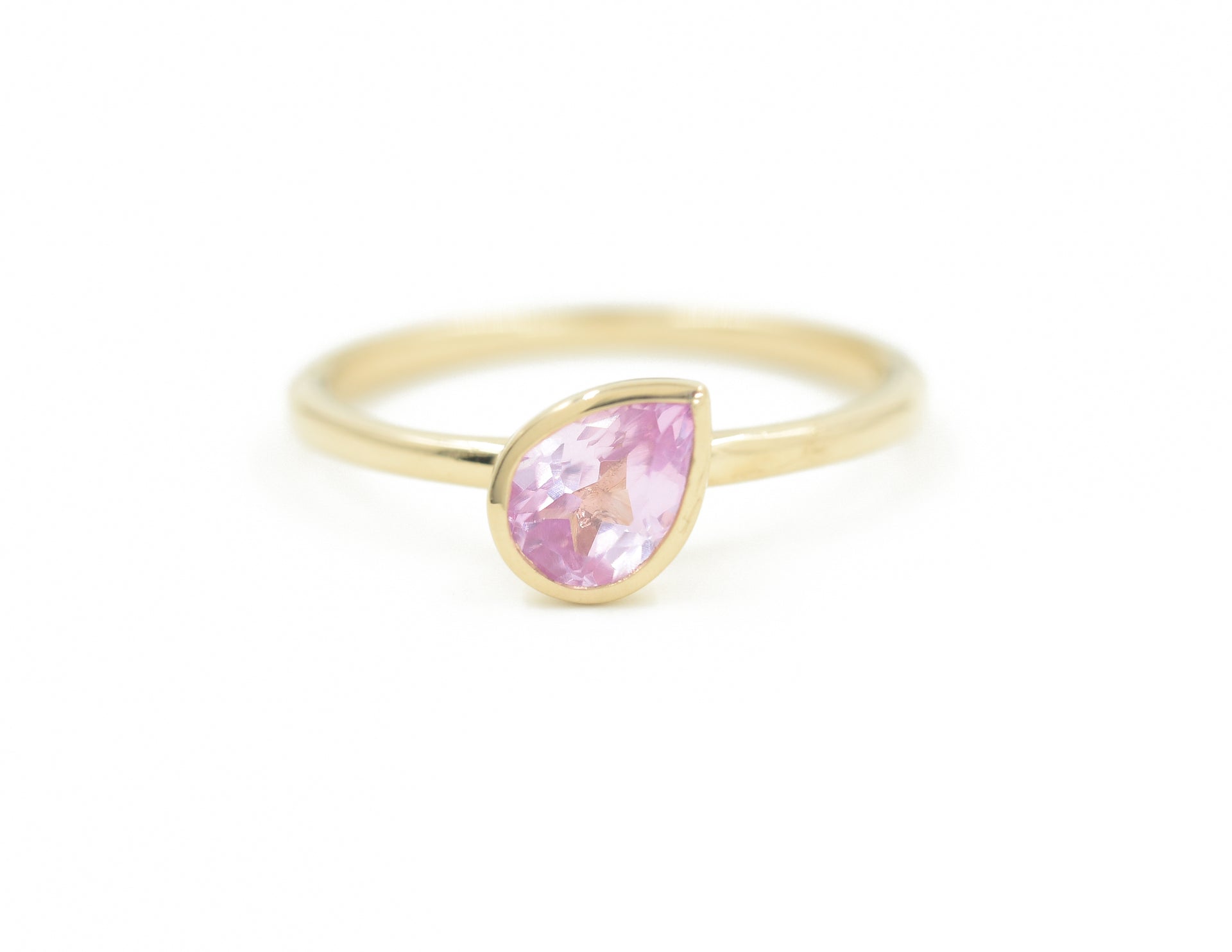 Pink Pear Cut Jollie Ring