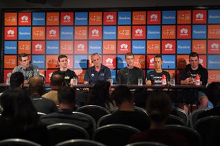 The main favourites line up to meet the press ahead of the 2020 Tour Down Under