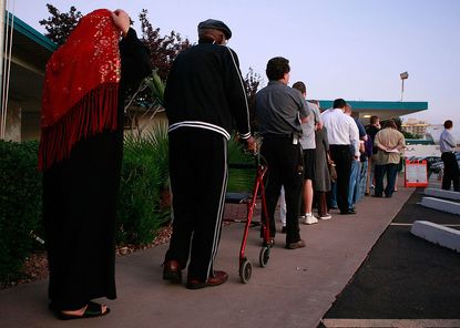 Long voting lines can deter voters. 