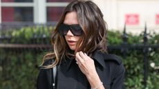Victoria Beckham is seen leaving 'La Reserve' during the Fashion week on March 02, 2022 in Paris, France