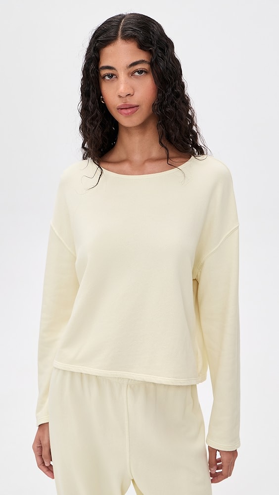 Perfectwhitetee Briana French Terry Long Sleeve Tee