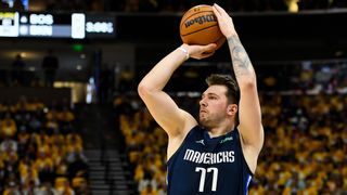 Luka Doncic #77 of the Dallas Mavericks in action during the first half of Game Four against the Utah Jazz of the Western Conference First Round Playoffs at Vivint Smart Home Arena on April 23, 2022 in Salt Lake City, Utah.