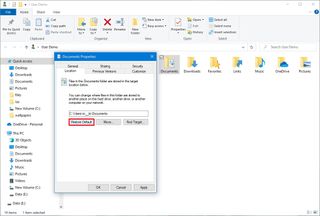 Windows 10 restore default folder location