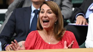 Carole Middleton beams as she attends day 11 of the Wimbledon Tennis Championships in 2021