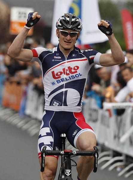 Andr&eacute; Greipel (Lotto Belisol Team) celebrates a stage win
