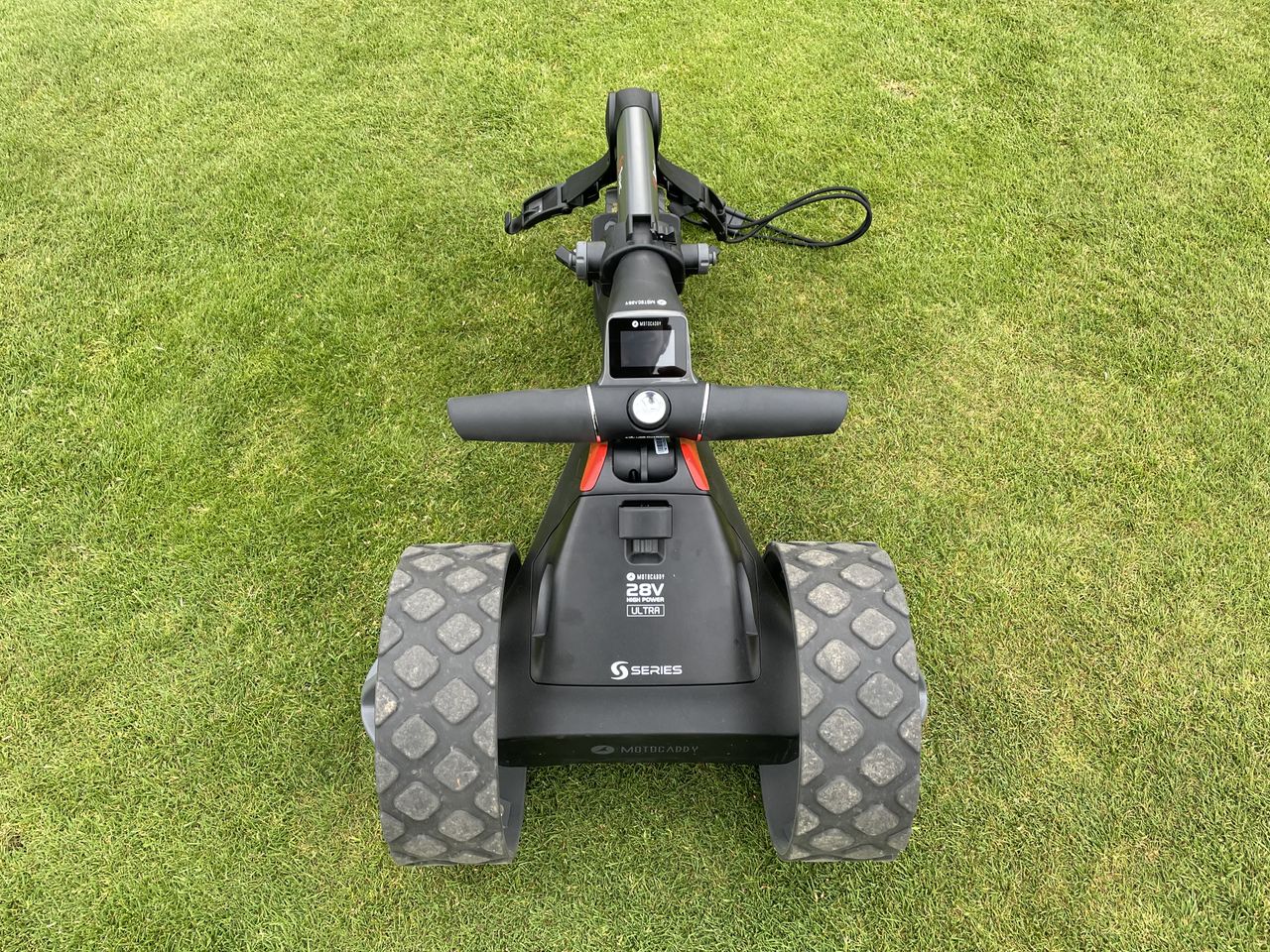 Motocaddy S1 with inverted wheels for storage