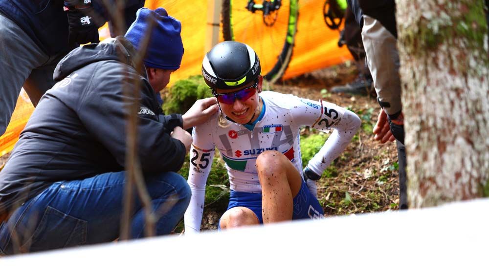 Alice Maria Azuffi took a nasty tumble during the race