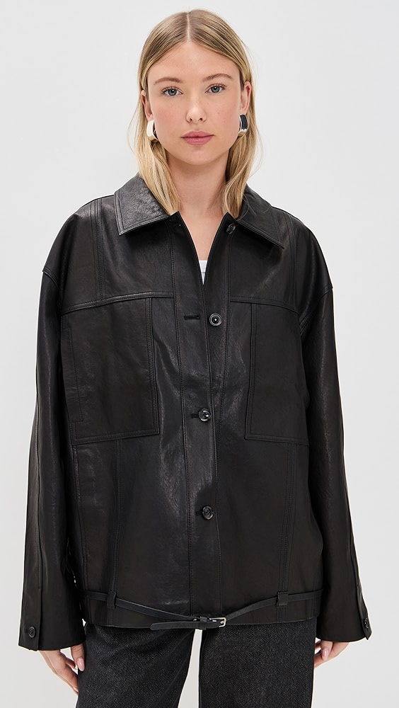 Simonett Oversized Leather Jacket